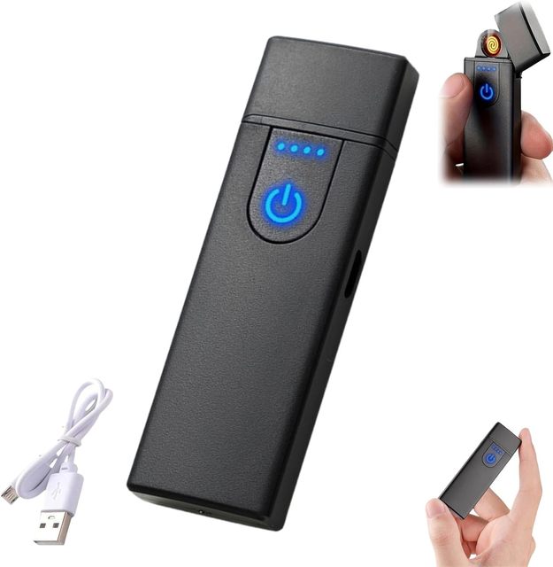 Portable Small USB Rechargeable Arc Torch Lighter Windproof Durable Minimalist Design Plastic for Cigarette Use Giveaways