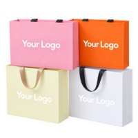 Sacs cadeaux en papier haut de gamme personnalisés avec logo imprimé, sans couture, robustes, écologiques, promotionnels pour la vente au détail