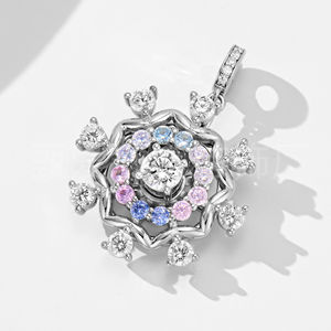 Nuova collana girevole a forma di ruota panoramica in argento 925, design di nicchia femminile, accessorio catena per maglione con girasole, all'ingrosso - Product Image 3