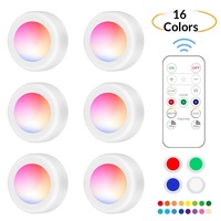 Luz Nocturna LED de 16 Colores, Material de PC, con Sensor Táctil, Cambio Rápido de Color, Control Remoto, Funciona con Batería, para Sala de Estar