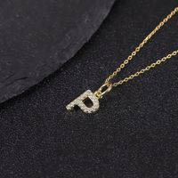 Collier élégant personnalisé en argent sterling S925 incrusté de moissanite, style punk, chaîne câble, alphabet anglais doré à 26 lettres, P