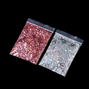 50g de paillettes hexagonales holographiques, flocons de résine époxy, paillettes laser brillantes pour remplissages de résine époxy DIY, nail art - Product Image 3