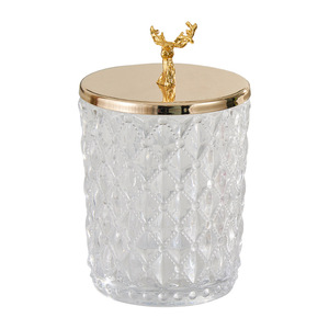 Boîte de rangement décorative en verre de cristal avec tête de <span class=keywords><strong>cerf</strong></span> en <span class=keywords><strong>métal</strong></span> de haute qualité, rangement créatif pour salon, <span class=keywords><strong>décoration</strong></span> de sucre - Product Image 5