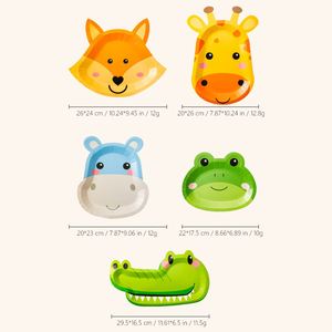 Platos de Papel con Diseño de Animales Personalizados JIALIN, Artículos Desechables para Fiestas, Decoración de Mesa - Product Image 2