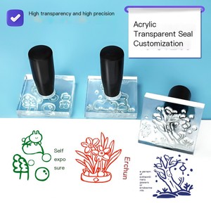 Sáng Tạo Trẻ Em Của Tên Tem Trong Suốt Acrylic Và Nhựa Xà Phòng Tem 3Mm Sâu Tùy Chỉnh Được Làm Bằng Giấy ABS Mực - Product Image 2