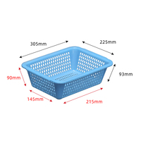 Panier rectangulaire nouveau design en plastique pour fruits et légumes, style maille élégante