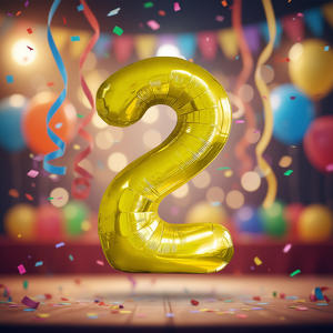 Party Love Gold Number 2 <b>Balloon</b> 45cm Foil Metallic Birthday Party <b>Decoration</b> - Product Image 2