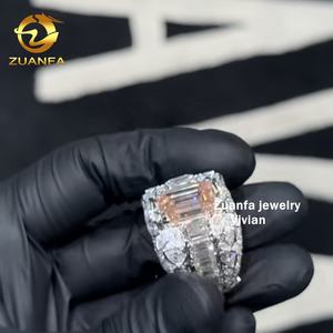 Роскошная Мода Хип-хоп ювелирные изделия стерлингового серебра 925 VVS Miossanite бриллиантовое кольцо со льдом - Product Image 2