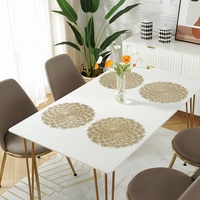 Nouvelle Collection : Napperons Créatifs en PVC Plaqué Or Style Nordique, Isolation Thermique, pour Table et Tasses – Vente Directe Usine