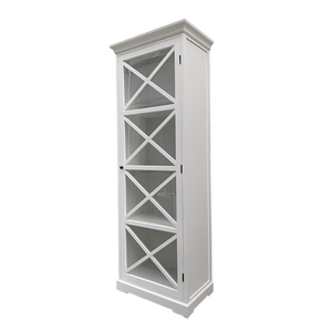 Moderna Librería Alta de Madera Maciza con <span class=keywords><strong>3</strong></span> Estantes, Ahorra Espacio, Color Blanco - Product Image 5