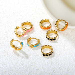 Huggie <b>Earrings</b> Heart Shape Zinc Alloy <b>Stud</b> <b>Earrings</b> For Women Fashion Jewelry - Product Image 2