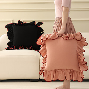 Chất Lượng Cao Gối Đệm Bìa Phù Hợp Màu Sắc Cạnh Ruffle Gối Bìa Đầy Màu Sắc Đồng Bằng Bông Đệm Bìa Gối Trường Hợp - Product Image 5