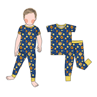 Piyama Anak Little Glow Kids, Grosir, Diskon Besar, Logo Custom, 2 Potong, Motif Lucu, Bahan Bambu, Ringan, dan Bernapas