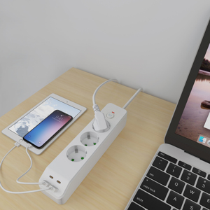 EU điện dải USB C cửa hàng 4 cổng USB pd20w + QC3.0 ổ cắm mở rộng ổ cắm điện 20W + 3.0 sạc tốc độ 4 thiết bị sạc - Product Image 2