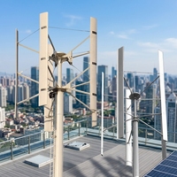 Éolienne verticale à faible vitesse du vent, 5 pales en alliage d'aluminium, hauteur 11,5 m, diamètre du rotor 10,5 m, grand générateur 400 V 200 kW, modèle H-200 kW