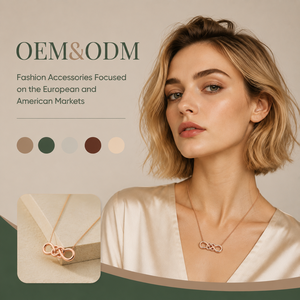 Collares con colgante de nudo infinito chapados en oro rosa al por mayor, joyería de eslabones entrelazados para mujer, OEM/ODM - Product Image 1