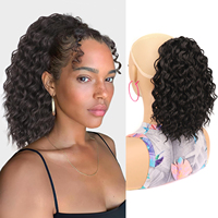 Extension de queue de cheval à cordon de 10 pouces pour femmes noires Extensions de cheveux de queue de cheval bouclés avec ajustement sécurisé pour un usage quotidien facile
