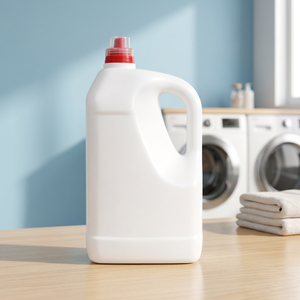 Flacon en plastique HDPE robuste avec poignée et bouchon à vis pour détergent, adoucissant pour tissus, produits chimiques ménagers 5000 ml - Product Image 3