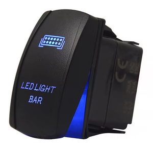 12V étanche Marine bateau voiture interrupteur Laser gravé 5 broches <span class=keywords><strong>bleu</strong></span> lumière LED interrupteur à bascule marche-arrêt caractéristique écran commutateurs automatiques - Product Image 2
