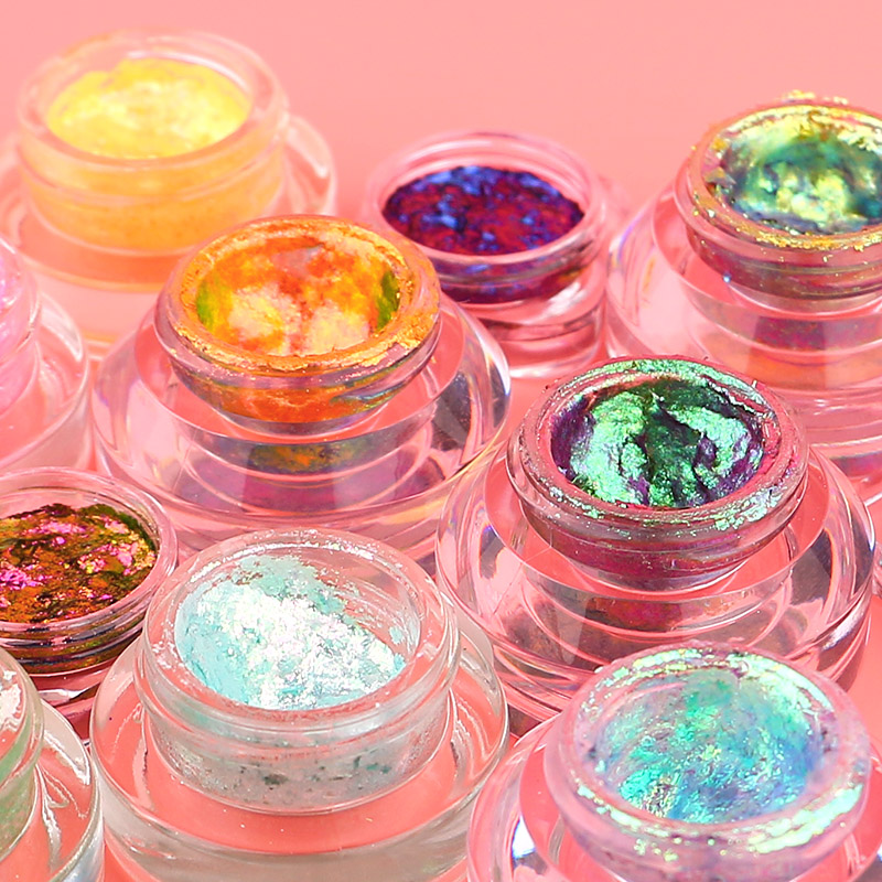 Косметический серебристый пигмент, голографический многохромовый гель для теней, блестящие хлопья