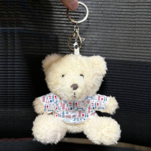 टी-शर्ट कस्टम लोगो के साथ 11 सेमी भरा हुआ टीशर्ट कस्टम लोगो मुद्रण शहर का नाम कंपनी उपहार छोटे आकार भालू - Product Image 3