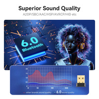 Récepteur Dongle BT6.0 sans pilote, Plug and Play, design Nano, EDR & BLE, compatible avec Windows 11/10 pour ordinateur portable, clavier, souris