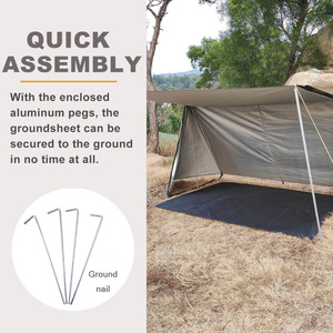 Esterilla de Picnic Xinjun 200x150cm Impermeable y Resistente a la Humedad, para Camping, Playa, con Clavijas, Portátil, Rectangular, Negra - Product Image 3