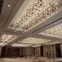 Luminaire de plafond géométrique de luxe pour projets de salles de réception