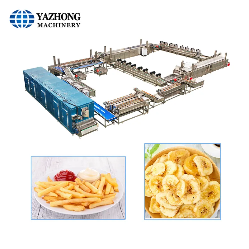 Linha de produção de batatas fritas congeladas automáticas