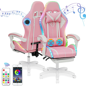 Muestra gratis Buen <span class=keywords><strong>Precio</strong></span> Silla <span class=keywords><strong>de</strong></span> juegos Luz LED RGB Ordenador Ergonómico Silla <span class=keywords><strong>de</strong></span> <span class=keywords><strong>videojuegos</strong></span> Altura ajustable Silla <span class=keywords><strong>de</strong></span> trabajo giratoria Lumbar - Product Image 1