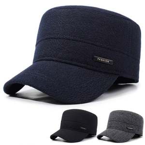 2025 New Arrival Warm Fleece Lining Winter <b>Flat</b> Top Baseball <b>Cap</b> Outdoor Travel Casual Thickened Captain for <b>Men</b> - Product Image 2