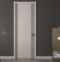 Solution tout-en-un : Porte pré-montée en bois massif avec placage en bois lamellé-collé, finition moderne, taille personnalisée, décoration d'appartement, garantie 1 an