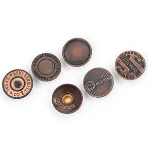 Boutons personnalisés avec logo, rivets métalliques en laiton antique gravés, style à tige en fer pour veste - Product Image 3