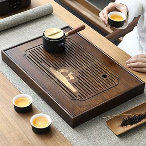 Bamboo <b>Tea</b> Tray Flat Drainage Design For Kung Fu <b>Tea</b> <b>Set</b> Small Chinese Style Dry Brewing <b>Tea</b> Table Tray - Product Image 4