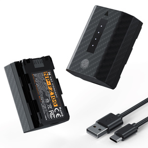 Batterie d'appareil photo K&F Concept 2520mAh pour <span class=keywords><strong>Sony</strong></span> NP-FZ100, lot de 2 batteries, compatibilité totale, charge directe Type-C, indicateur LED - Product Image 1
