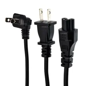 Abd kanada fiş C5 adaptörü uzatma kablosu abd 2pin erkek IEC 320 C5 adaptörü güç kablosu dizüstü güç için  uzatma kablosu