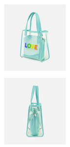 Custom Logo Bolsa De Compras Clear Pvc <strong>Swimming</strong> Beach <strong>Bags</strong> Large Travel Shopping Tote Soft Canvas Handle <strong>Women</strong> Transparent <strong>Bag</strong> - Product Image 4