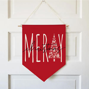 促销圣诞快乐感恩节聚酯帆布壁挂门横幅玻璃纤维旗杆定制标志 - Product Image 5