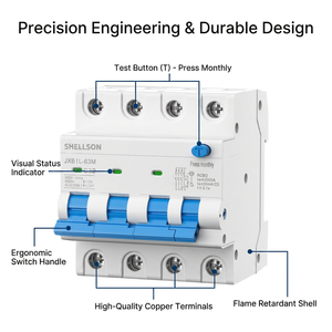 Interruttore Differenziale <span class=keywords><strong>3P</strong></span>+N 32A 40A 50A 63A OEM Protezione da Dispersione a Terra RCCB RCBO - Product Image 5