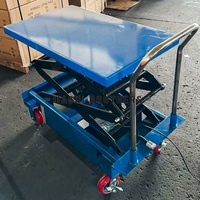 Vente flash Tables élévatrices électriques hydrauliques mobiles à fourche de cisaillement Plateforme élévatrice pour voiture 500 kg Table élévatrice plate