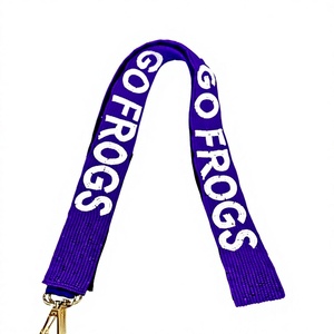 CRYSTAL CRAFT GO FROGS Sangle en sangle perlée violette, style vintage et tendance, avec texte en relief, accessoire de sac à main écologique - Product Image 1