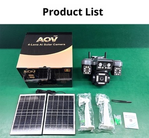 Real 4 Lens AOV Low Power Solar PTZ <b>Camera</b> Full Color <b>Night</b> Outdoor Wireless Security <b>Camera</b> Hieasy App Farm Garden Monitoring - Product Image 4