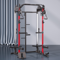 Rack de musculation multifonctionnel avec banc de musculation et croisement de câbles, équipement de fitness tout-en-un pour la maison