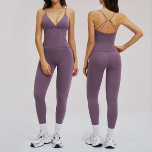 Set Sportivo in Pile Spazzolato Leggero ed Ecologico, Vita Elastica, Design Aderente Senza Schienale per Corsa e <span class=keywords><strong>Ciclismo</strong></span> all'Aperto - Product Image 4