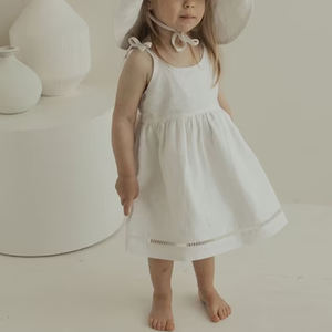 All'ingrosso abiti bianchi personalizzati <span class=keywords><strong>per</strong></span> ragazze nuovi piccoli vestiti Casual da bambina in <span class=keywords><strong>cotone</strong></span> estivi in Chiffon - Product Image 1