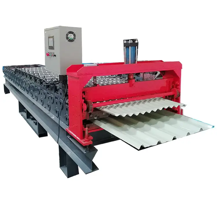 Automatic iron steel metal used corrugated roof sheet tile making machine