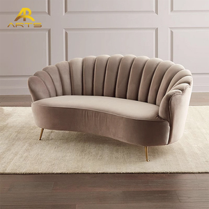 Curved Design <strong>Couch</strong> 3-Seater Chesterfield Sofa <strong>Divano</strong> with Stainless Steel Sofa Set Upholstery Fabric Velvet Love Seat - Product Image 3