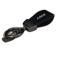 Porte-Clés de Voiture en Cuir Avec Logo Métallique pour BMW Mercedes VW Audi Toyota Volvo Hyundai Peugeot Ford, Anneau Anti-Perte et Accessoires