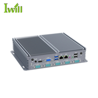 Mini PC sans ventilateur OEM Factory J3710 LPT VGA HD 2*RJ45 LAN SIM 8*USB 6*COM Ordinateur embarqué pour solutions de vente au détail