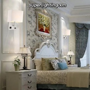 Bedside <strong>Wall</strong> <strong>Mount</strong> <strong>Light</strong> <strong>with</strong> USB and <strong>Plug</strong> LED Reading Swing Arm Fabric Shade <strong>Wall</strong> Sconce Hardwired <strong>Wall</strong> Lamp for Bedroom Hotel - Product Image 3
